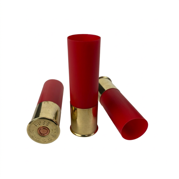 12GA, 2-3/4" 25mm Brass, Boss Headstamp, Hot Primer, Red Hulls